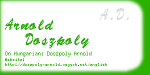 arnold doszpoly business card